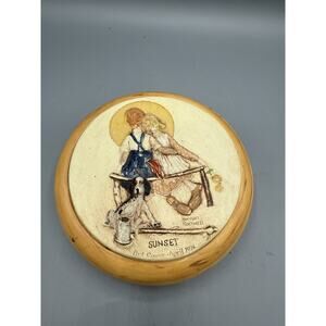 Norman Rockwell “Sunset” 1976 Lidded Trinket Box Container 9.5” Vintage